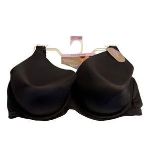 Secret Treasures T-Shirt Bra Black Full Support Smoothing Plus Size 46DD Womens